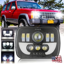 Brightest Dot 7x6 5x7 Led Headlight Hilo Drl For Jeep Cherokee Xj Yj For Chevy