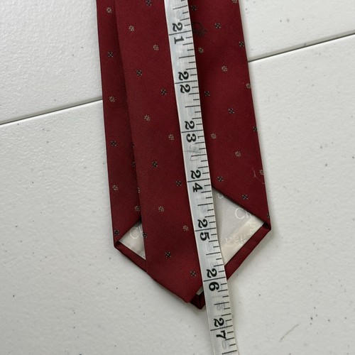 Vtg Christian Dior Mens Necktie Classic Pattern Red Preppy Designer Luxury - Picture 7 of 9