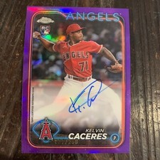 2024 Topps Chrome - Rookie Autographs Purple Refractor RA-KC Kelvin Caceres /250