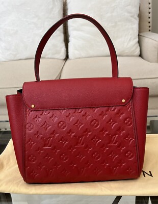 LOUIS VUITTON Trocadero Monogram Empreinte Leather Shoulder Bag Red