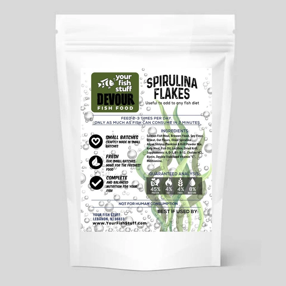 YFS Spirulina Frenzy Flakes Tropical Acuario Peces Comida 3oz Ideal para Hereívoros Foto 3 de 3