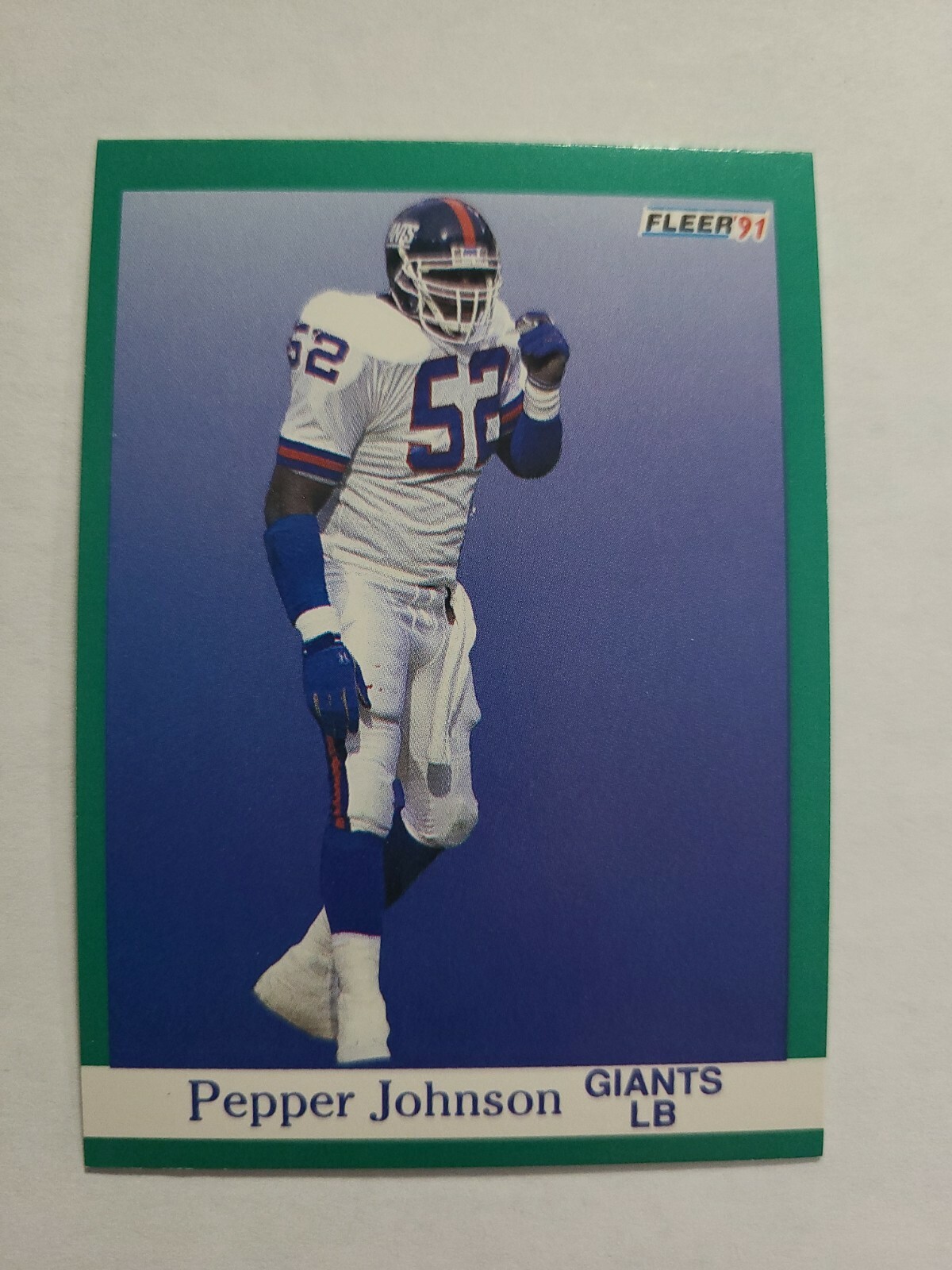 PEPPER JOHNSON 1991 FLEER FOOTBALL CARD # 314 D9963