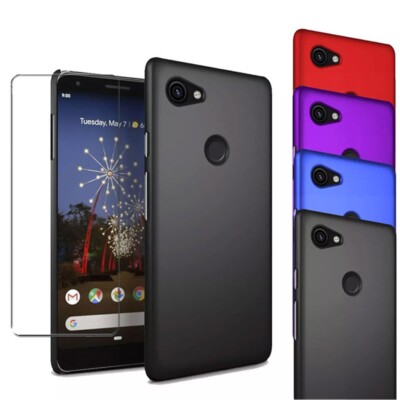 Für Google Pixel 3a XL 6.0'' Hülle - Slim Hard Case Matt Cover + Displayschutz