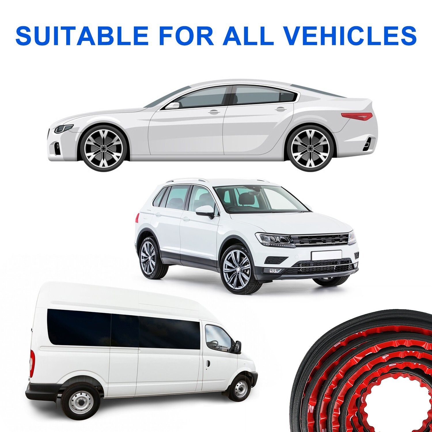 For Honda Car Door 5M L-Shape Soundproofing Seal Rubber Edge Strip Protector