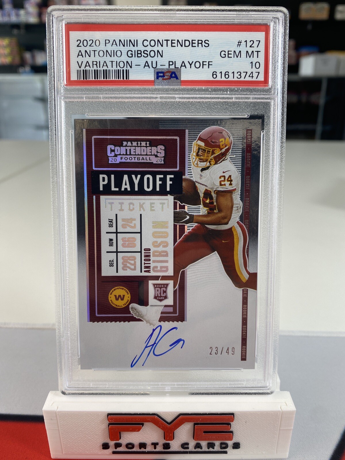 Antonio Gibson Panini Contenders #127 Variation Autograph Playoff