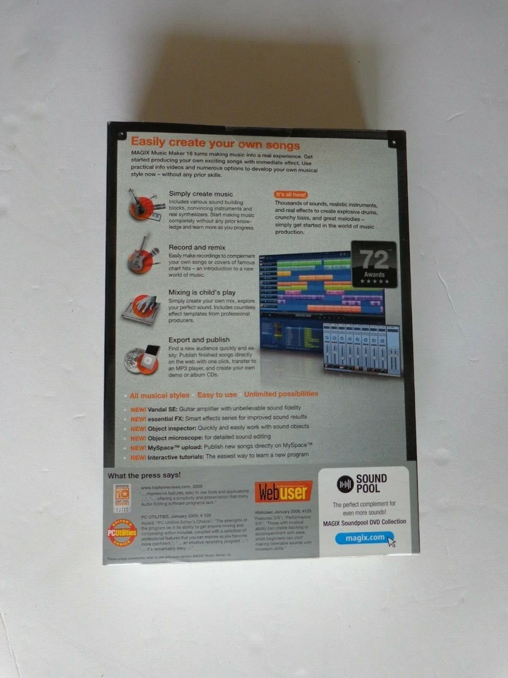 Music Maker 16 (DVD-ROM) For Windows (New! Factory sealed retail box) - Image 2 of 4