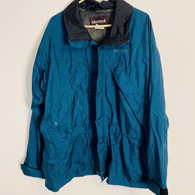 ジャケット・アウター DABOSTABRIDGE Marmot Marmot (L) VTG Zip Up Windbreaker - Hip Good Quality Turquoise