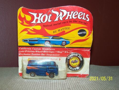 1969 Hot Wheels Redline Volkswagen Beach Bomb HK Blue With Boards