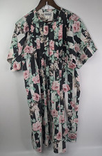 Anthony Richards Women's Medium Muumuu Lounge Dress Zip Front Floral Cottagecore