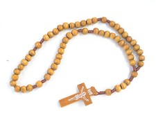Olive Wood Rosary Beads Necklace Jerusalem Holy Land