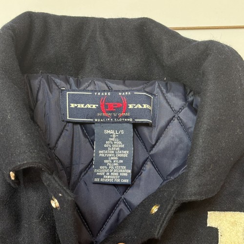 PHAT FARM Youth Size Small Bomber Jacket Leather Faux RARE 90s All American - Picture 8 of 10