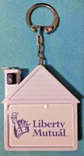 Vintage Liberty Mutual Little House Key Chain with Measuring Tape