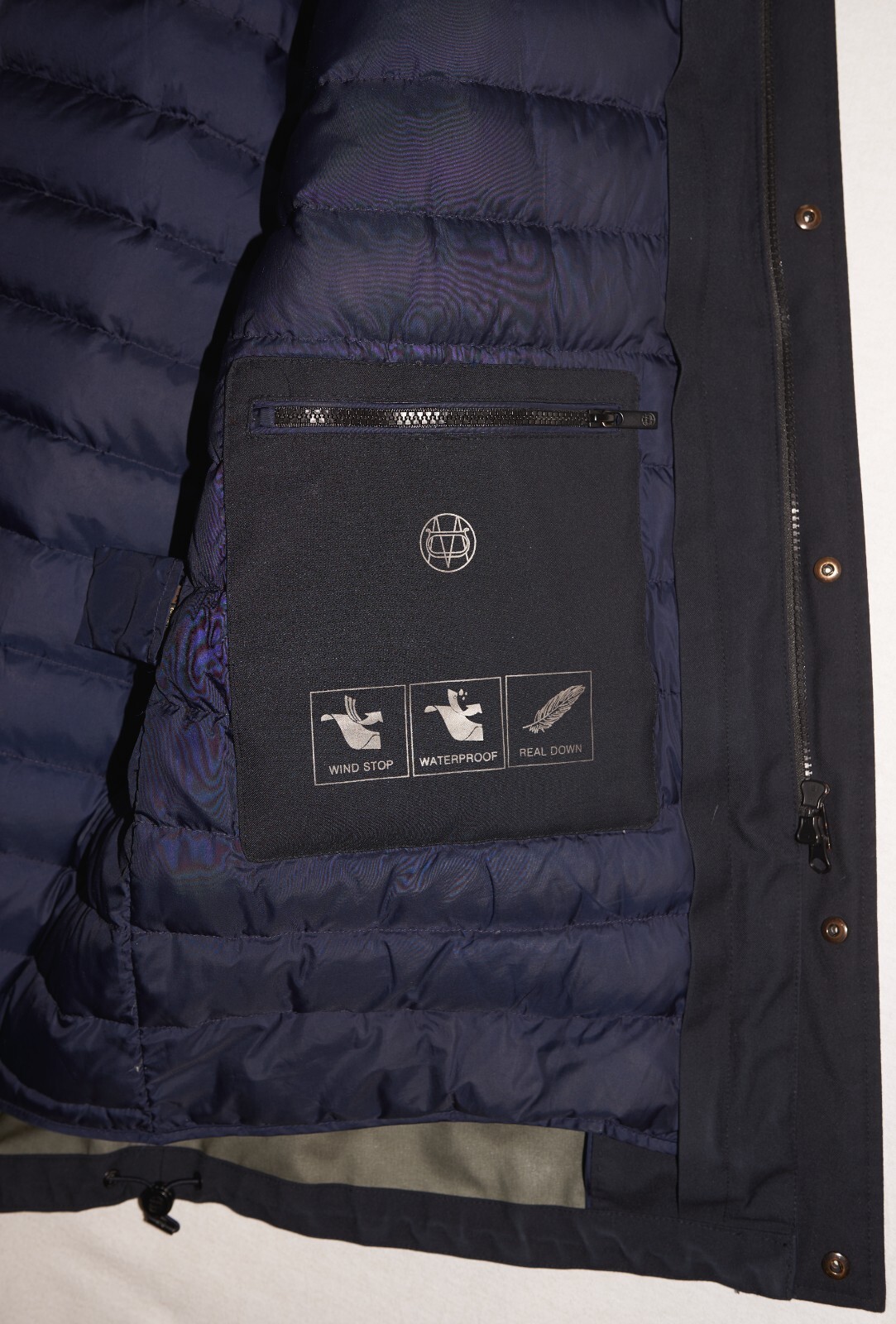 Massimo Dutti Men Hardshell Down Jacket Coat Navy… - image 7