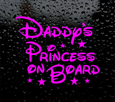 VÄTER PRINZESSIN AN BORD BABY MÄDCHEN AUFKLEBER LOGO OMA AUTO/VAN VINYL STICKER 
