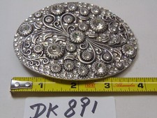 Southwest Belt Buckle 4" X 3" Women's Rhinestone Bing Flower Oval Cowgirl