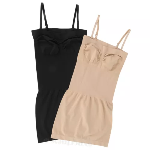 Women's Full Slip Dress Strapless Tummy Firm Control Body Shaper Slim Shapewear - Picture 10 of 33