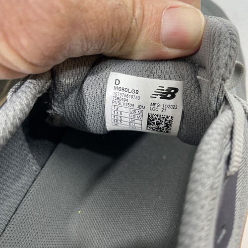 Scarpe da corsa New Balance da uomo 12 D Fresh Foam 680 V8 M680LG8 grigie - Foto 8 di 10