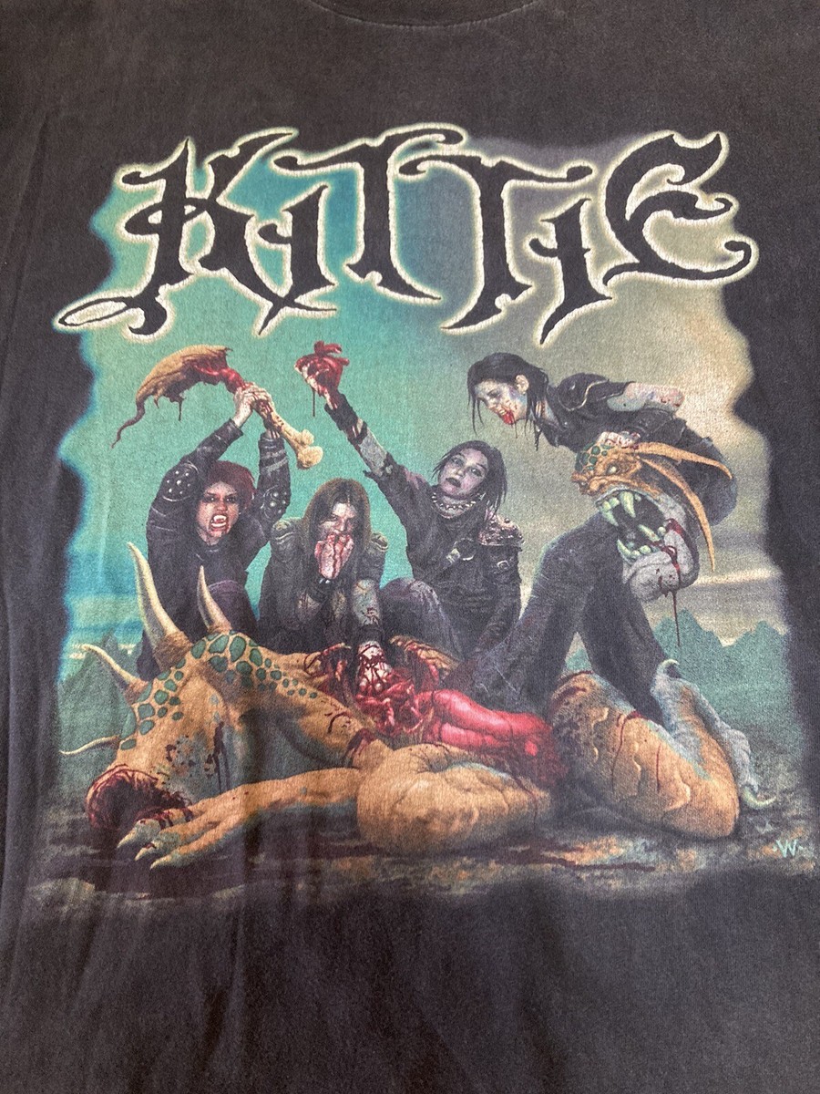 Vintage Original XL Kittie Band T Shirt Heavy Metal More F'n Blood
