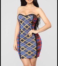 New Fashion Nova Off Shoulder Sweetheart Bandage Dress L