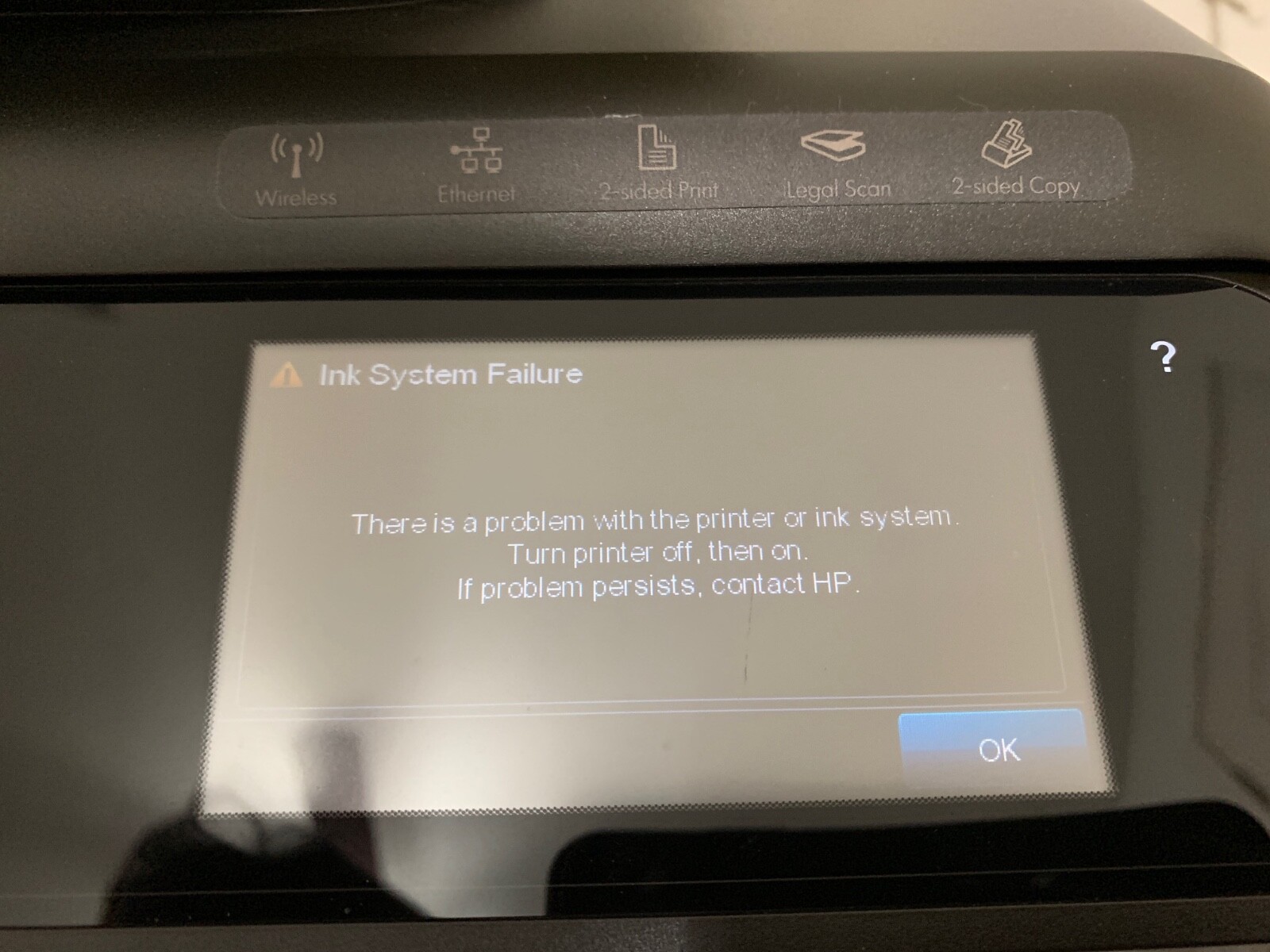 USED HP Officejet Pro 8600 Plus *** INK SYSTEM FAILURE *** enclosed
