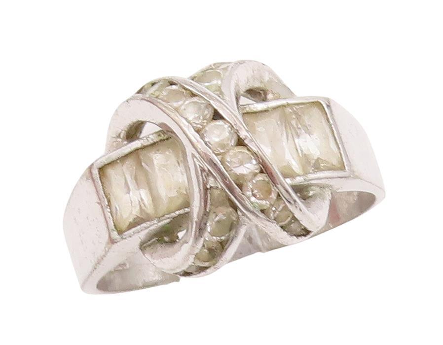 925 Sterling Silver Vintage Ring Designer Carved Rings CZ Inlay Sz