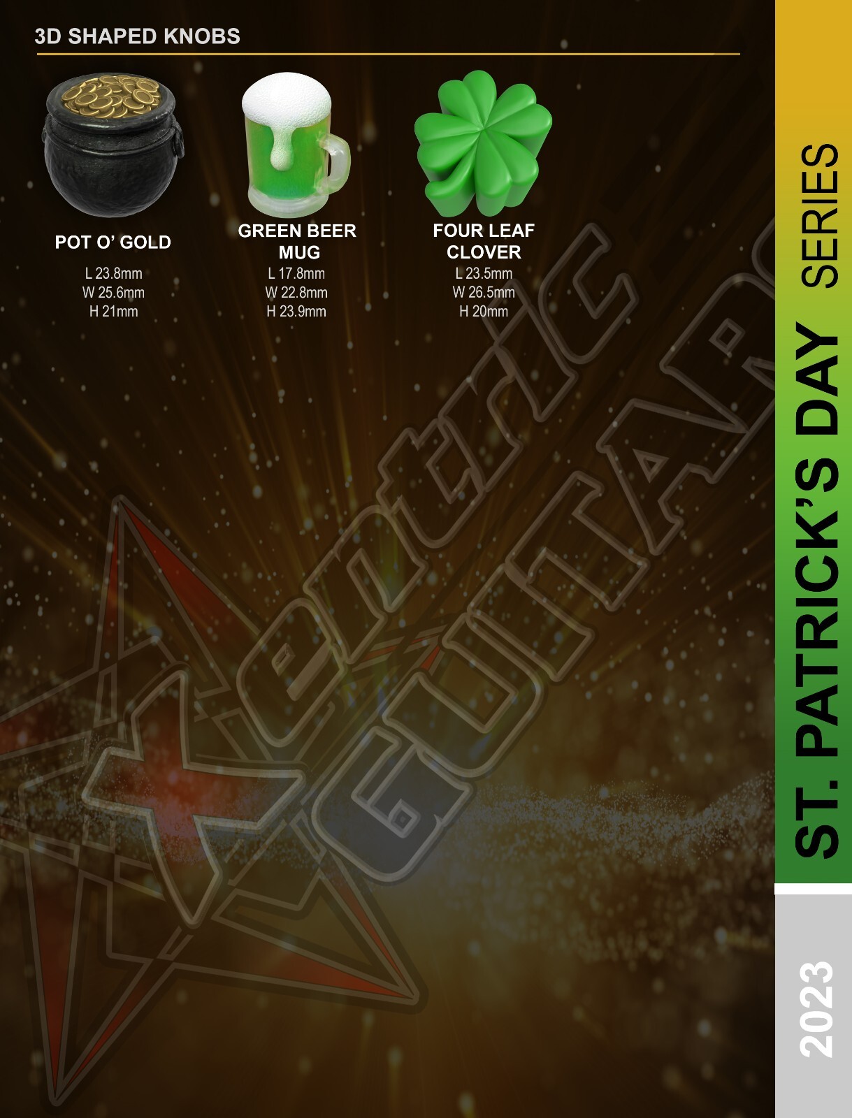 Xentric Guitars ST. PATRICK'S DAY Series Resin Shaped Knobs eBay