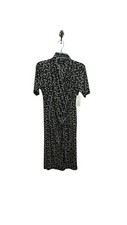 Karen Kane Bright & Beachy Cascade Wrap Ditsy Floral Print Dress S Black & White