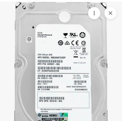 HP HGST HDD Festplatte 2TB 3,5'' 7,2K SAS HUS724020ALS64 710489-001 0B29856