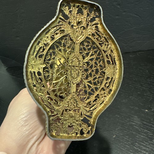 VTG Globe Brass Mantel Clock Ornate Gold Germany Alarm Cherubs Works -For Parts - Picture 8 of 9