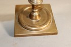 EXTREMELY RARE 17TH C DUTCH BRASS SQUARE BASE CANDLESTICK PERFECT CONDITION — photo 4