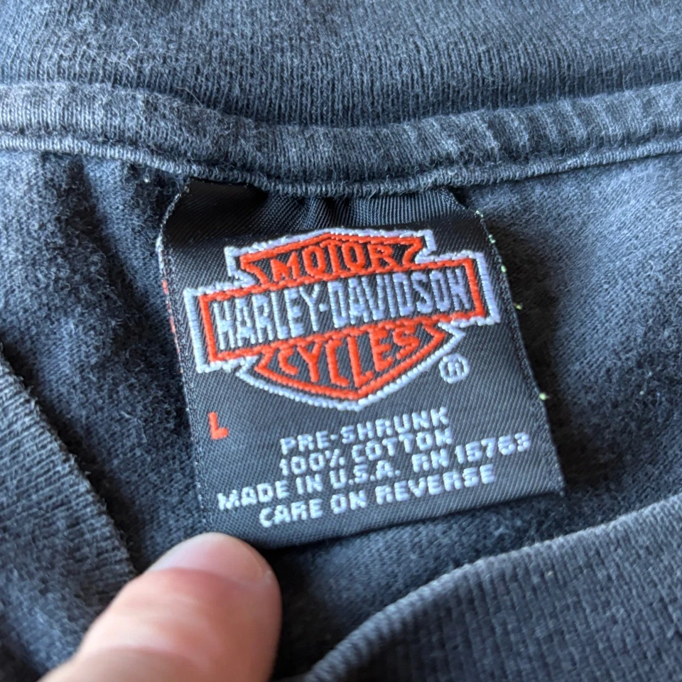 Camisa Harley Davidson Años 90 Manga Larga Eagle Flames California Los Ángeles L Foto 3 de 4