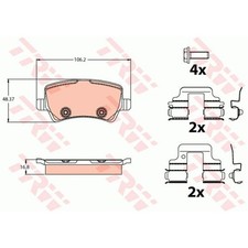 TRW Bremsbeläge Bremsbelegsatz hinten passend für Volvo V60