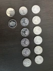 Lot Of 14- 1/10 Ounce .999 Fine Silver Rounds. 12- Disme Coin And 2 Random.