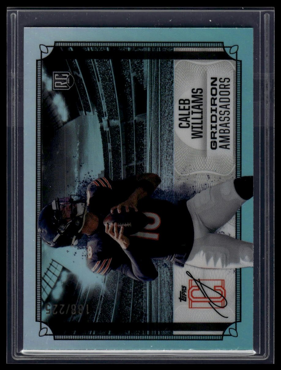 2024 Topps Signature Class #GA-1 Caleb Williams Gridiron Ambassadors Teal #/225