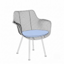 DWR / Russell Woodard Sculptura Chair Seat Pad made with Sunbrella&reg; Fabric