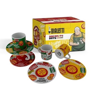 BIALETTI SAKAMOTO DAYS Tassen-Untersetzer-Set Porzellan 4-tlg Anime Retro