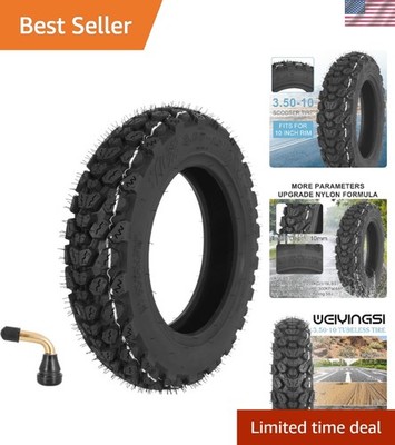 High-Performance 3.50-10 Off-Road Scooter Tire - Puncture-Resistant, -Round