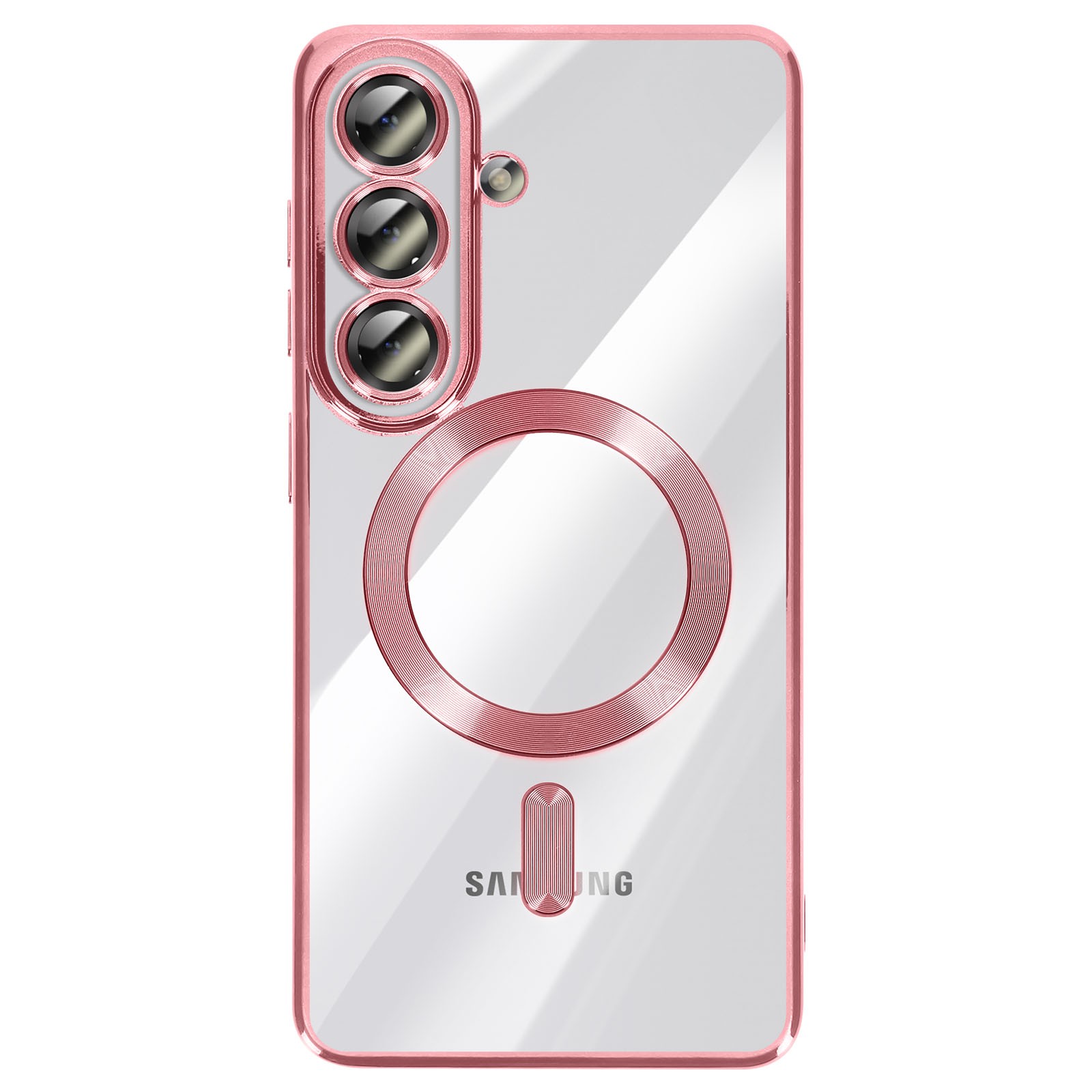 Coque Galaxy S26 Plus fuchsia antichoc avec bord chromé Avizar