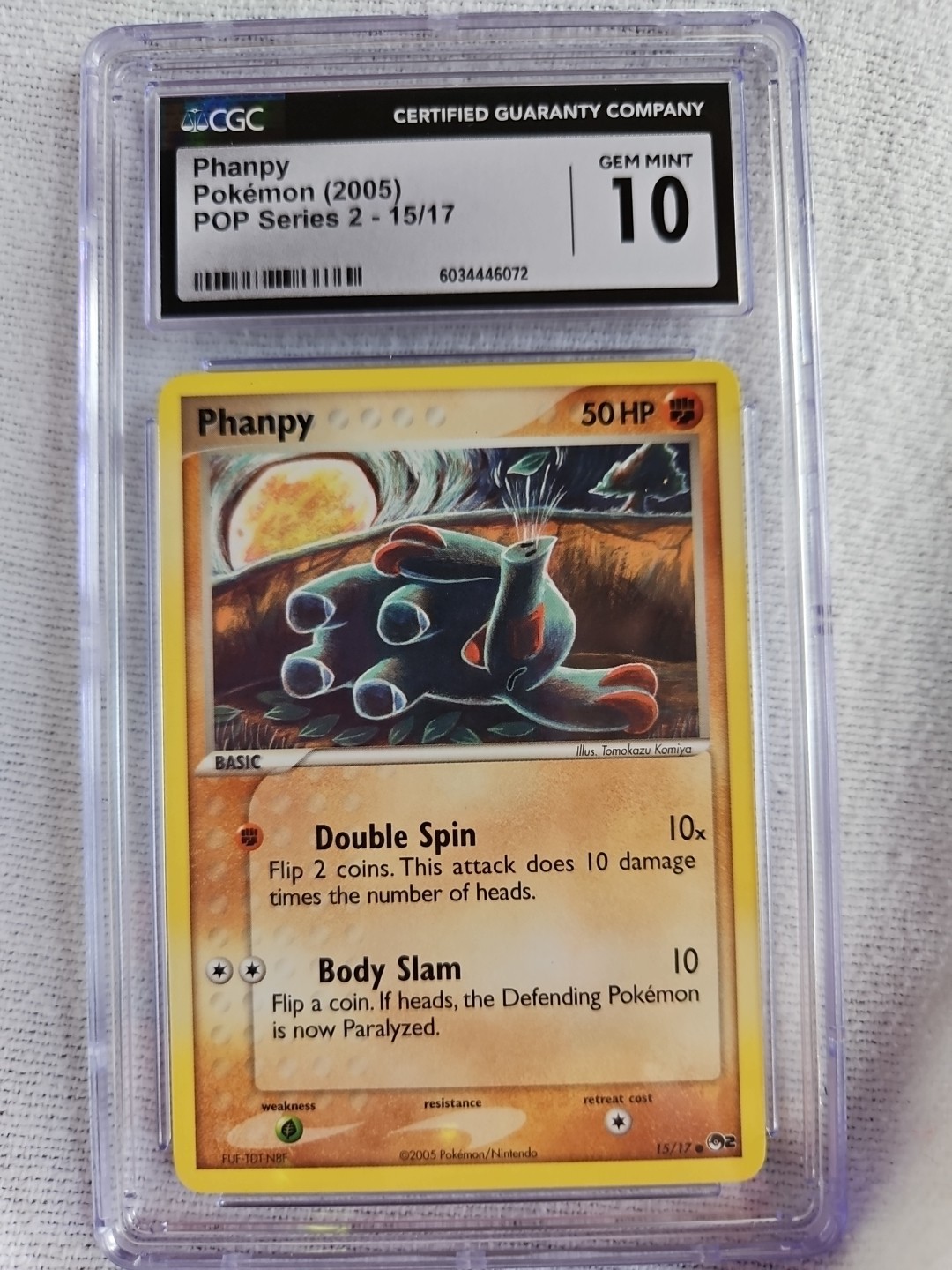Pokémon Phanpy (2005) Pop Series 2- #15 Graded CGC GEM MINT 10