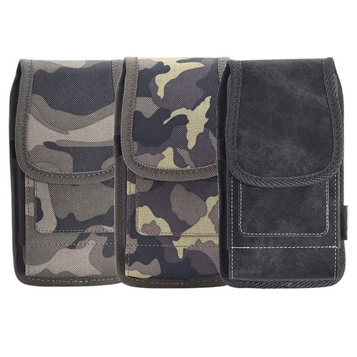 For Apple iPhone XR Black Denim Fabric Belt Clip Holster Pouch Case Cover - Picture 3 of 8