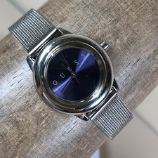 Vintage Guess Women G55922L Dress Silver Milanese Quartz Analog 25mm Watch 7"