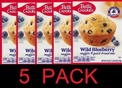 Betty Crocker Wild Blueberry Muffin & Quick Bread Mix 16.9 oz Box - 5 PACK