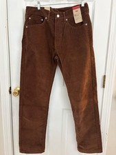 NWT Levi's 505 Jean Mens Brown Fits 36x29 Straight Leg Stretch Corduroy Pants
