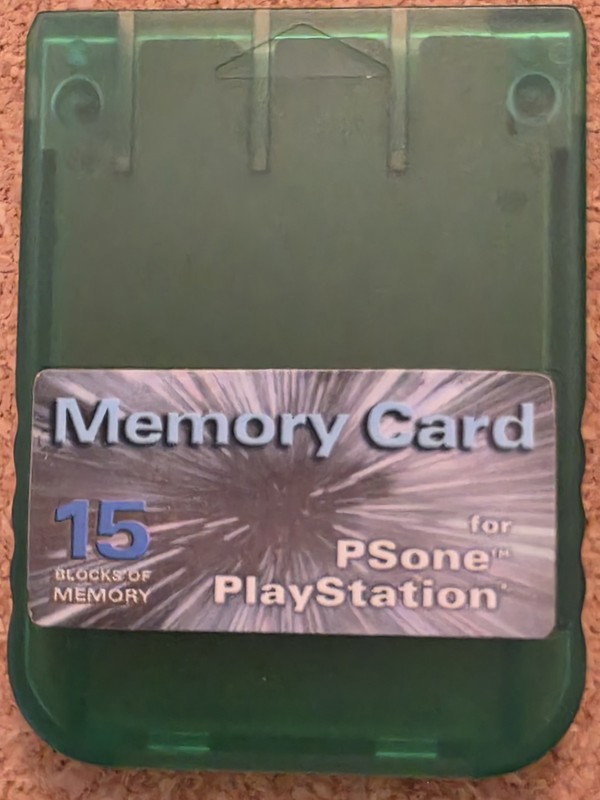 Datel Memory Card Sony PlayStation 1 PS1 PSone 15 Blocks Clear Green