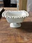 Vintage White Milk Glass Pedestal Candy Dish