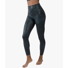 90 Degree Leggings Woman Small Deep Teal High Waist Squat Proof Foil Lux Active