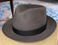 Vtg Adam Premier Quality Fedora Hat Felt Fifth Avenue Men s Large Granite Gray