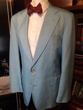VTG Men's Sport Coat Blazer 40R Blue Pastel Jacket Iridescent Preppy 1970s 80's