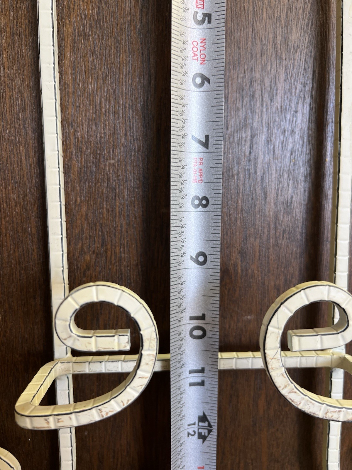 Wrought Iron White Double Wall Rack Holder Plates Pictures Books 30” X 10.5 NOS