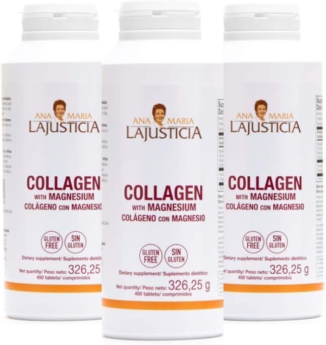 Ana Maria Lajusticia, Collagen with Magnesium, 3 PACK, 450 Tablets (1350 total!)